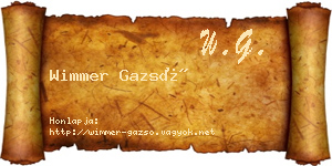 Wimmer Gazsó névjegykártya